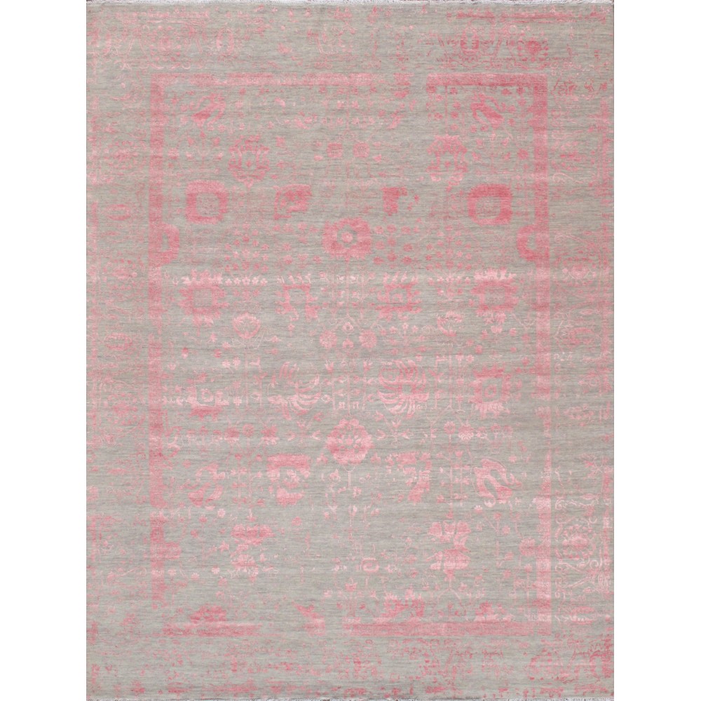 Pasargad Home Transitional Hand-Knotted Silk & Wool Area Rug- 9'11" X 14' 0" Pasargad Home Transitional Hand-Knotted Silk & Wool Area Rug- 9'11" X 14' 0"