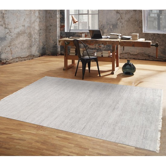 Pasargad Home Transitional Hand-Knotted Silk & Wool Area Rug- 10' 0" X 13'10"