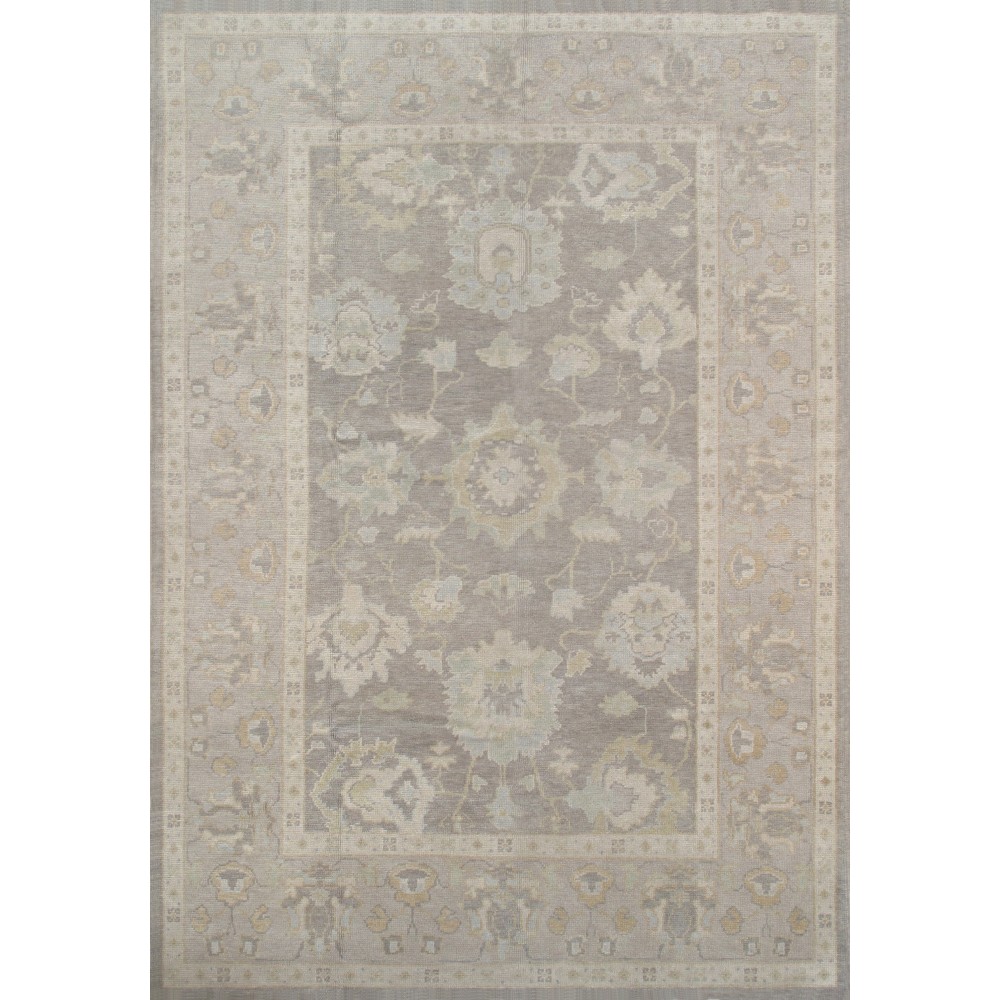 Pasargad Home Oushak Collection Hand-Knotted Lamb's Wool Area Rug- 6' 9" X 9' 7"