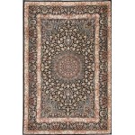 Pasargad Home Qum Colletion Hand-Knotted Pure Silk Area Rug- 3' 2" X 4'10"