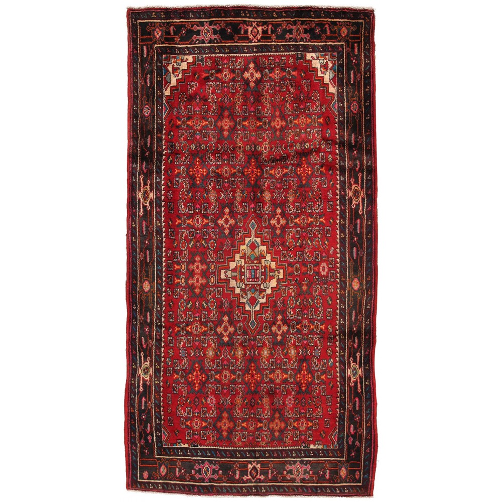 Pasargad Home Vintage Shiraz Collection Red Lamb's Wool Area Rug- 5' 0" X 9'11"