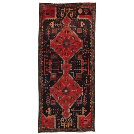 Pasargad Home Vintage N.w. Collection Black Lamb's Wool Area Rug- 3' 6" X 7'10"