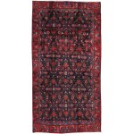 Pasargad Home Vintage Lori Collection Navy Lamb\'s Wool Area Rug- 4\' 9" X 9\' 2"