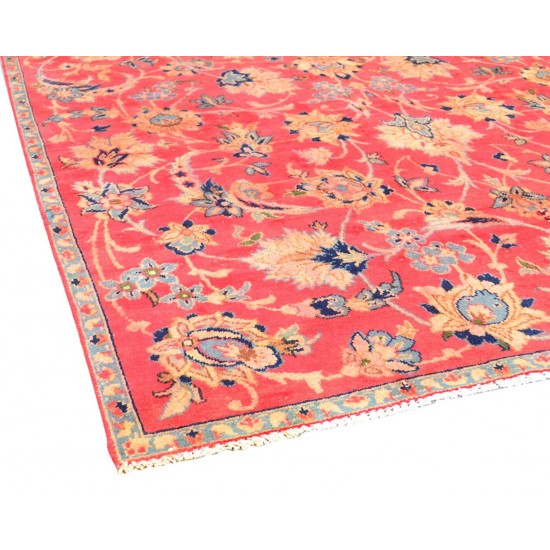 Pasargad Home Vintage Hamadan Collection Red Lamb's Wool Area Rug- 4' 3" X 8'10"