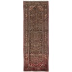 Pasargad Home Vintage Hamadan Brown Lamb's Wool Area Rug- 3' 7" X 10' 8"