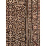 Pasargad Home Vintage Hamadan Brown Lamb's Wool Area Rug- 3' 7" X 10' 8"