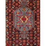 Pasargad Home Vintage Bidjar Collection Navy Lamb's Wool Area Rug- 4' 4" X 6' 6"