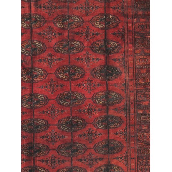 Pasargad Home Vintage Tekkeh Collection Red Lamb's Wool Area Rug- 4' 5" X 6' 4"