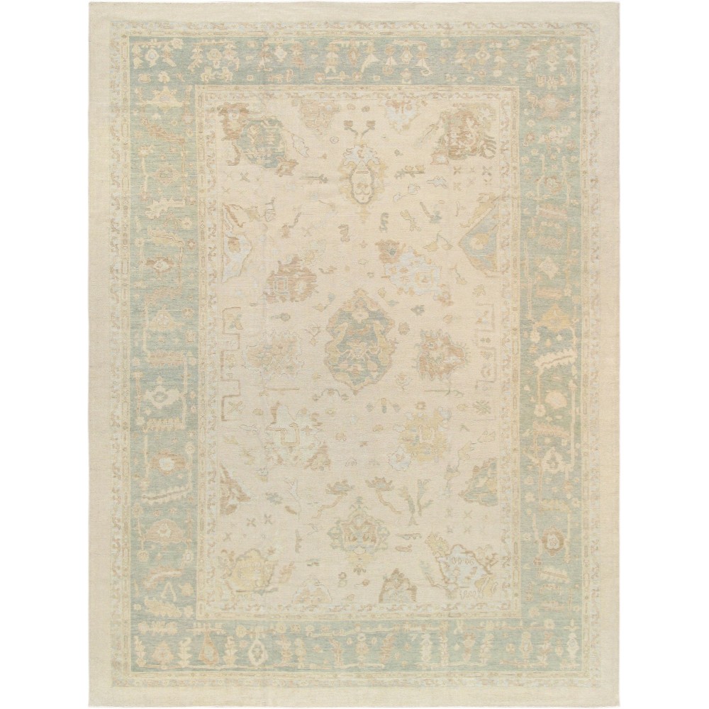 Pasargad Home Oushak Collection Lamb's Wool Area Rug- 12' 0" X 16' 5"