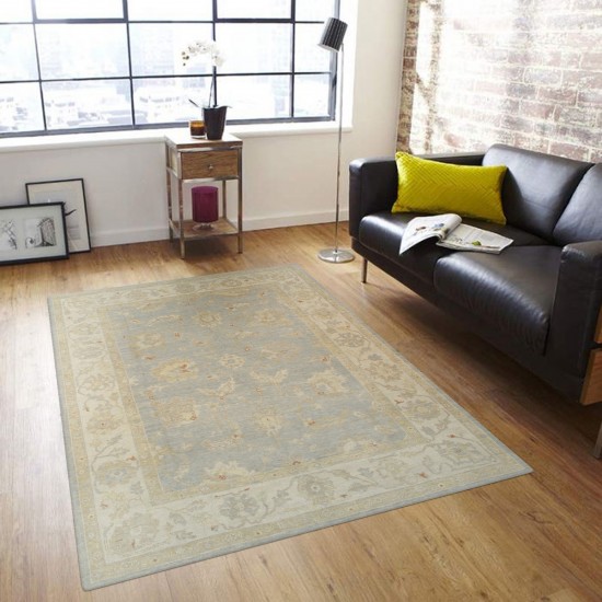 Pasargad Home Oushak Hand-Knotted Lamb's Wool Area Rug- 9' 0" X 13' 2"