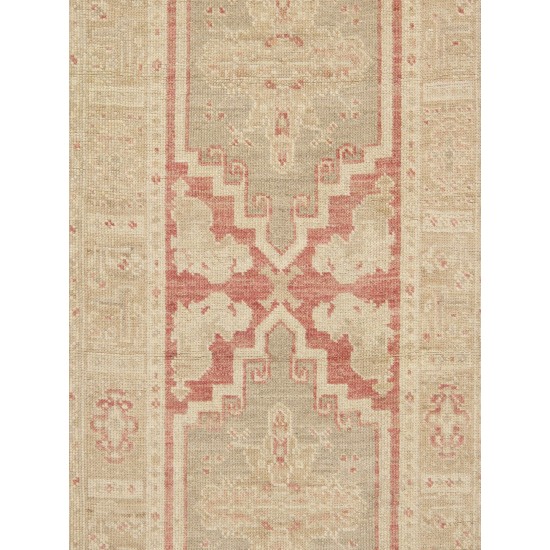 Pasargad Home Oushak Collection Hand-Knotted Wool Runner- 2'11" X 9' 5"