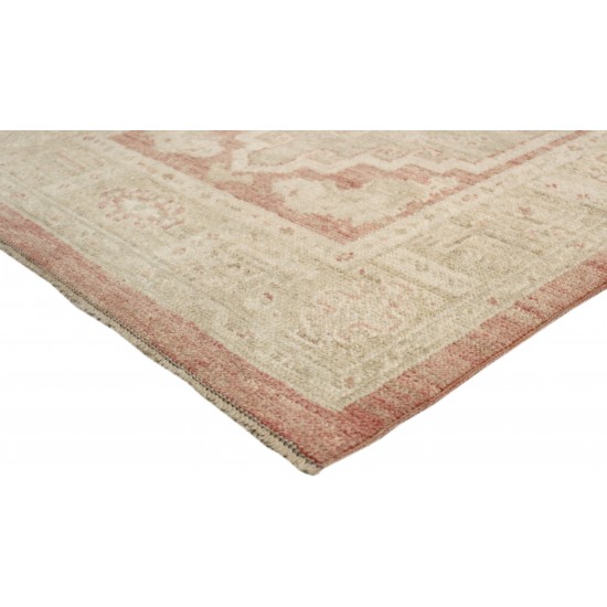 Pasargad Home Oushak Collection Hand-Knotted Wool Runner- 2'11" X 9' 5"