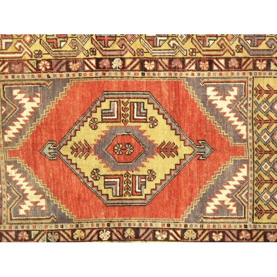 Pasargad Home Vintage Oushak Coral Lamb's Wool Area Rug- 3' 7" X 5'10"