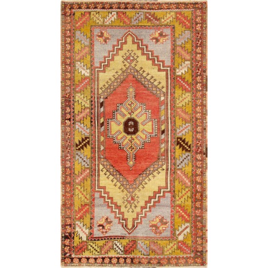 Pasargad Home Vintage Oushak Coral Lamb's Wool Area Rug- 3' 7" X 6' 9"