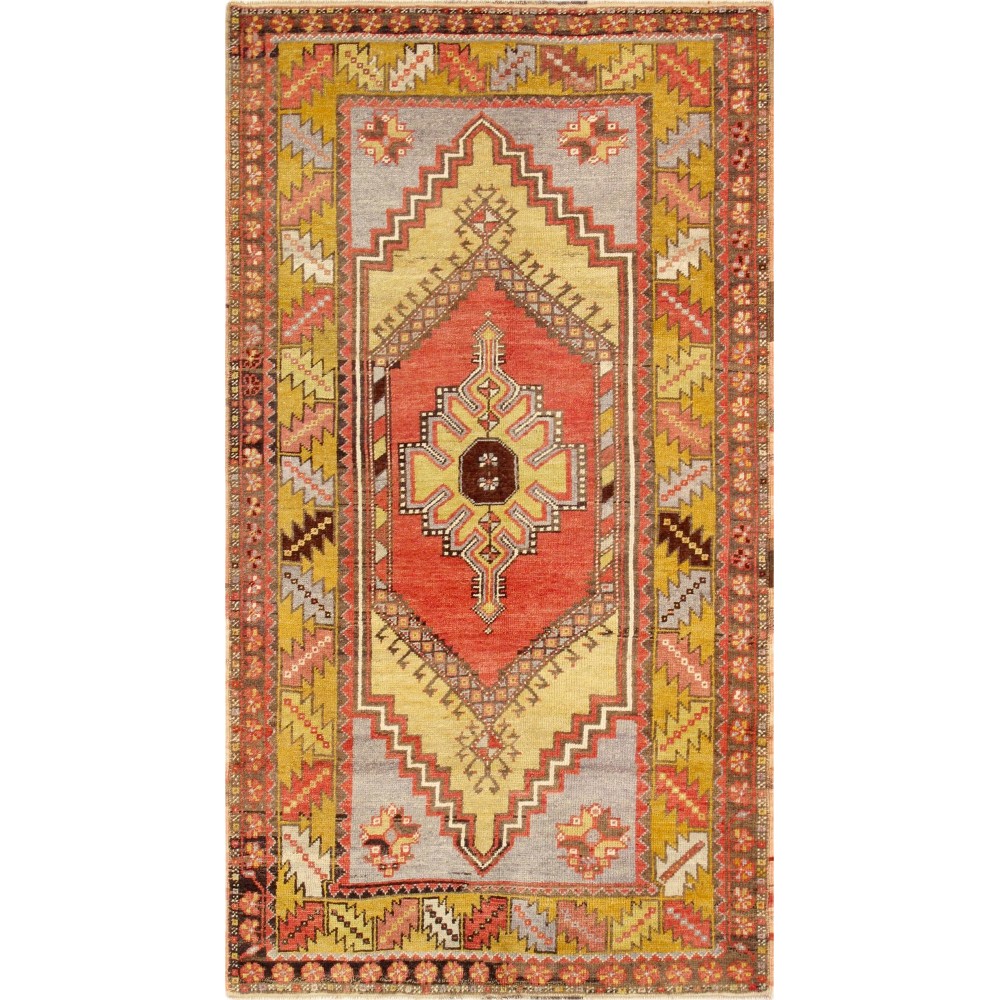 Pasargad Home Vintage Oushak Coral Lamb's Wool Area Rug- 3' 7" X 6' 9"