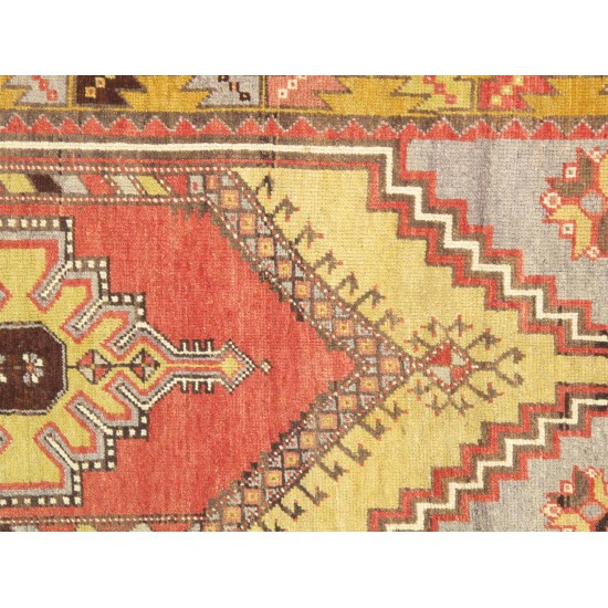 Pasargad Home Vintage Oushak Coral Lamb's Wool Area Rug- 3' 7" X 6' 9"