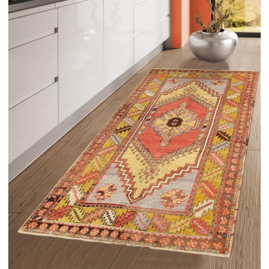 Pasargad Home Vintage Oushak Coral Lamb's Wool Area Rug- 3' 7" X 6' 9"