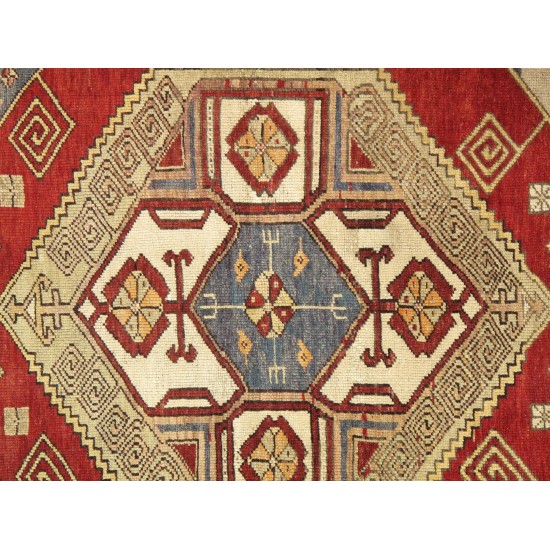 Pasargad Home Vintage Kazak Collection Rust Lamb's Wool Area Rug- 4' 1" X 5' 9"