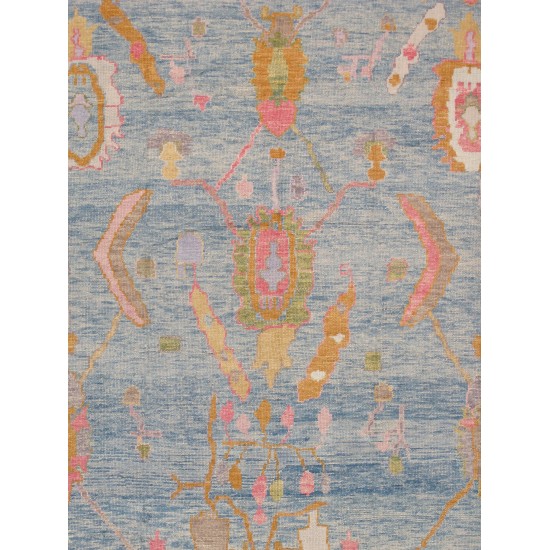 Pasargad Home Oushak Collection Hand-Knotted Wool Area Rug- 8' 8" X 11' 9"