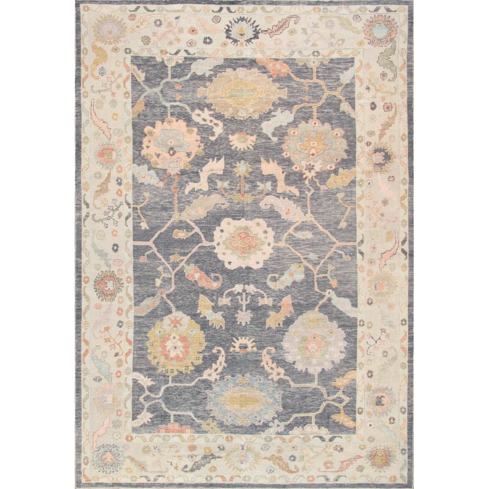 Pasargad Home Oushak Collection Hand-Knotted Wool Area Rug- 9'10" X 14' 4"