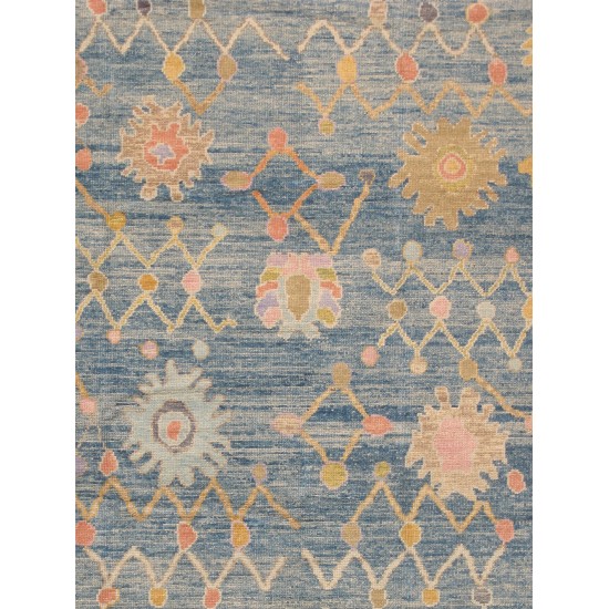 Pasargad Home Oushak Collection Hand-Knotted Wool Area Rug- 9' 1" X 11' 8"