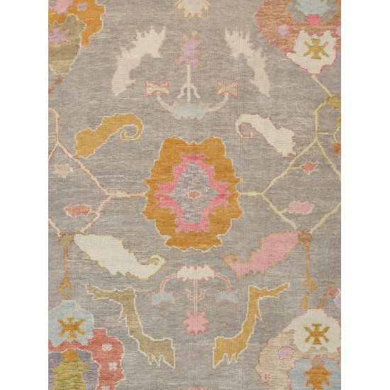 Pasargad Home Oushak Collection Hand-Knotted Wool Area Rug- 8' 9" X 11' 5"