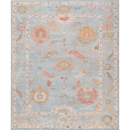 Pasargad Home Oushak Collection Hand-Knotted Wool Area Rug-11'11" X 14' 4"