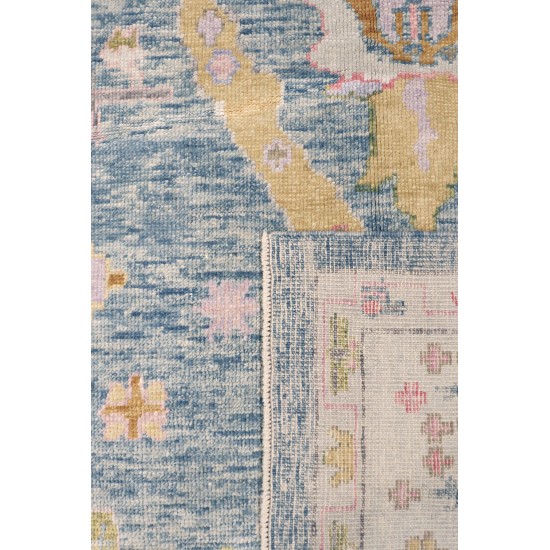 Pasargad Home Area Rug Oushak Hand-Knotted Wool Blue 10' 0" X 13' 2"