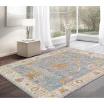 Pasargad Home Area Rug Oushak Hand-Knotted Wool Blue 10' 0" X 13' 2"