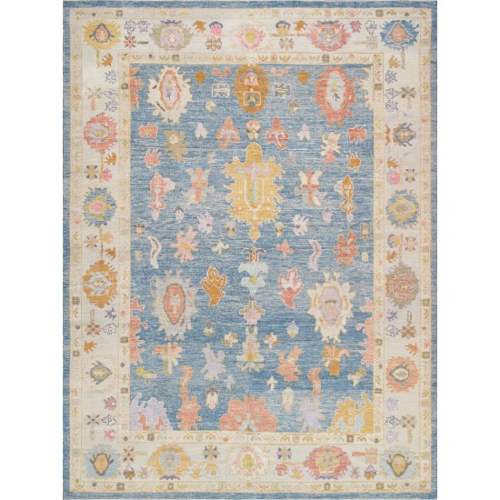 Pasargad Home Oushak Collection Hand-Knotted Wool Area Rug- 9'10" X 13' 1"