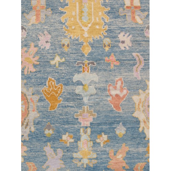 Pasargad Home Oushak Collection Hand-Knotted Wool Area Rug- 9'10" X 13' 1"