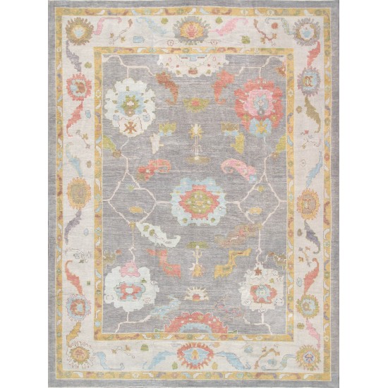 Pasargad Home Oushak Collection Hand-Knotted Wool Area Rug- 8'10" X 12' 0"