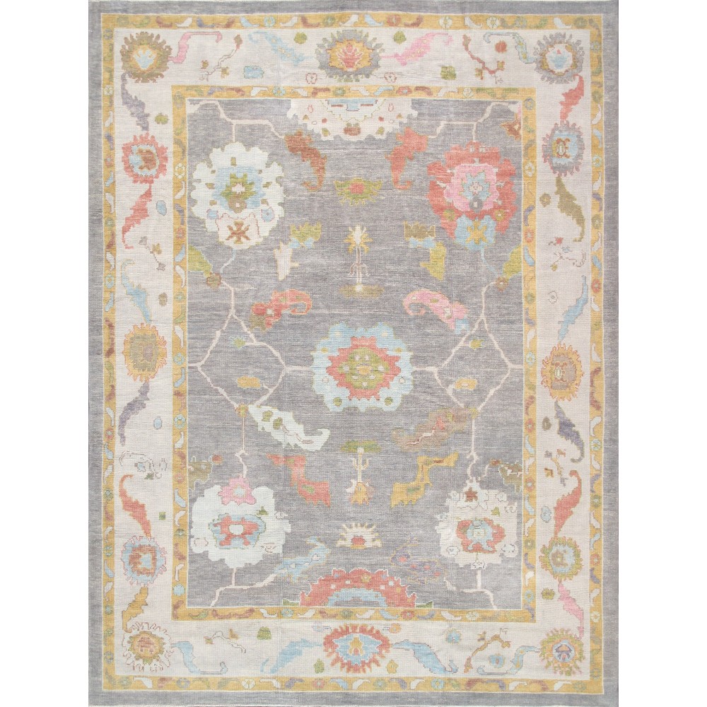 Pasargad Home Oushak Collection Hand-Knotted Wool Area Rug- 8'10" X 12' 0"