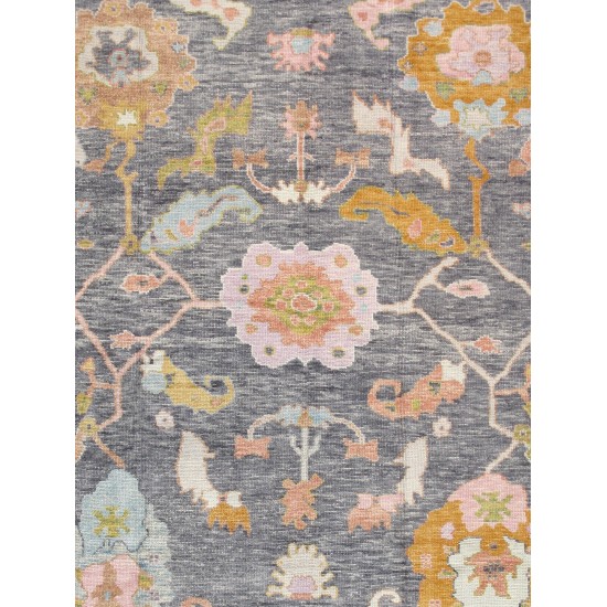 Pasargad Home Oushak Collection Hand-Knotted Wool Area Rug- 9' 2" X 11' 1"