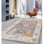 Pasargad Home Area Rug Oushak Hand-Knotted Wool Grey 10' 0" X 13' 2"