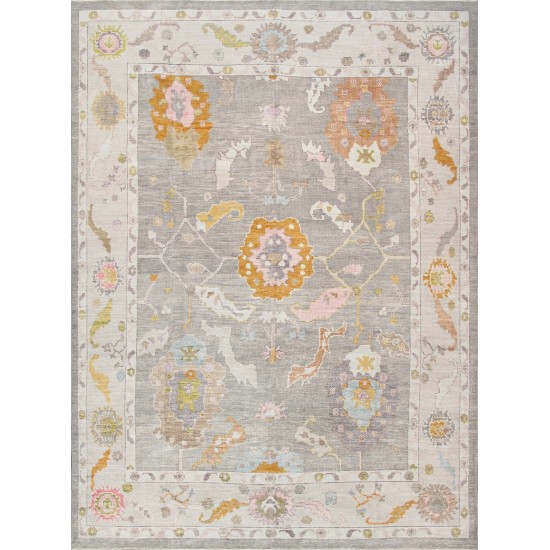 Pasargad Home Oushak Collection Hand-Knotted Wool Area Rug- 9'10" X 13' 5"