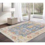 Pasargad Home Oushak Collection Hand-Knotted Wool Area Rug- 9' 0" X 12' 6"