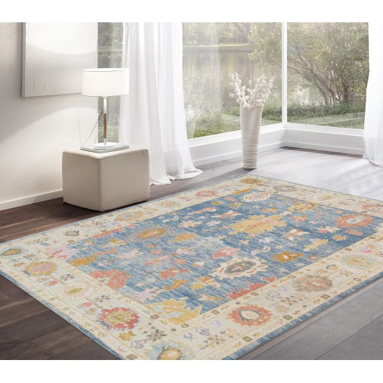 Pasargad Home Oushak Collection Hand-Knotted Wool Area Rug- 9' 0" X 12' 6"