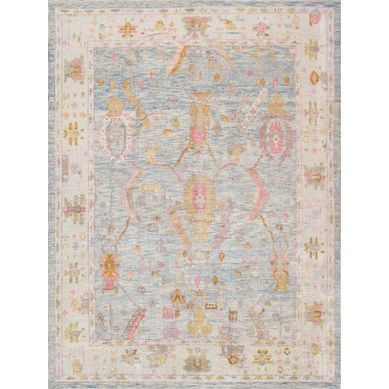 Pasargad Home Oushak Collection Hand-Knotted Wool Area Rug- 8'10" X 11' 8"