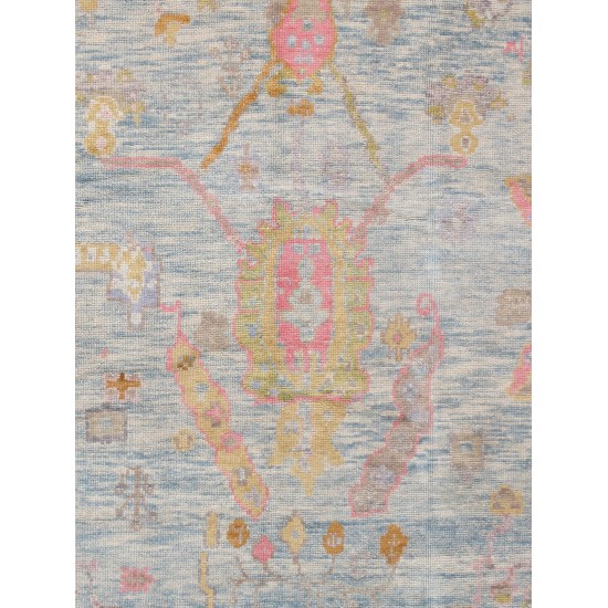 Pasargad Home Oushak Collection Hand-Knotted Wool Area Rug- 8'10" X 11' 8"