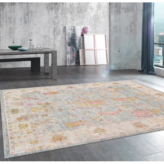 Pasargad Home Oushak Collection Hand-Knotted Wool Area Rug- 8'10" X 11' 8"