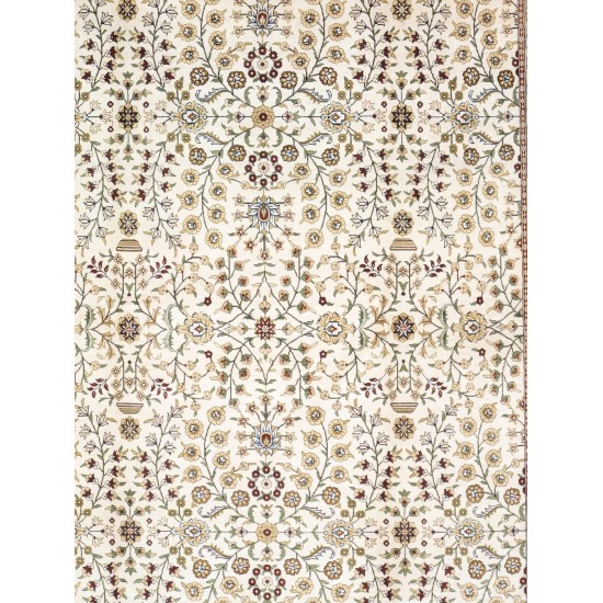 Pasargad Home Hereke Collection Hand-Knotted Pure Silk Area Rug- 5' 1" X 8' 3"