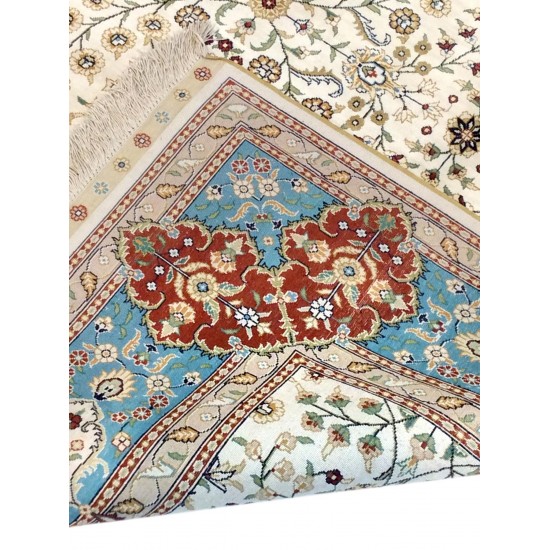 Pasargad Home Hereke Collection Hand-Knotted Pure Silk Area Rug- 5' 1" X 8' 3"