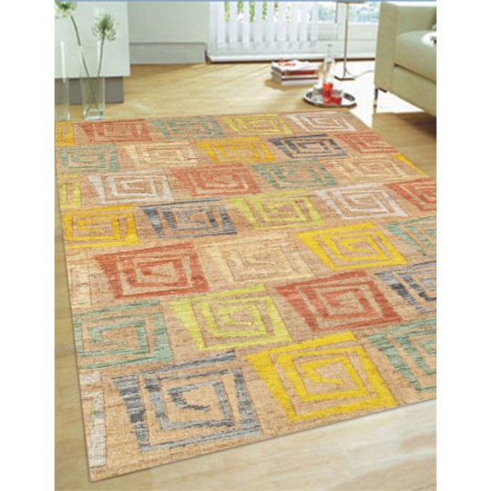 Pasargad Home Sumak Modern Collection Hand-Woven Hemp Area Rug- 8' 0" X 11' 0"