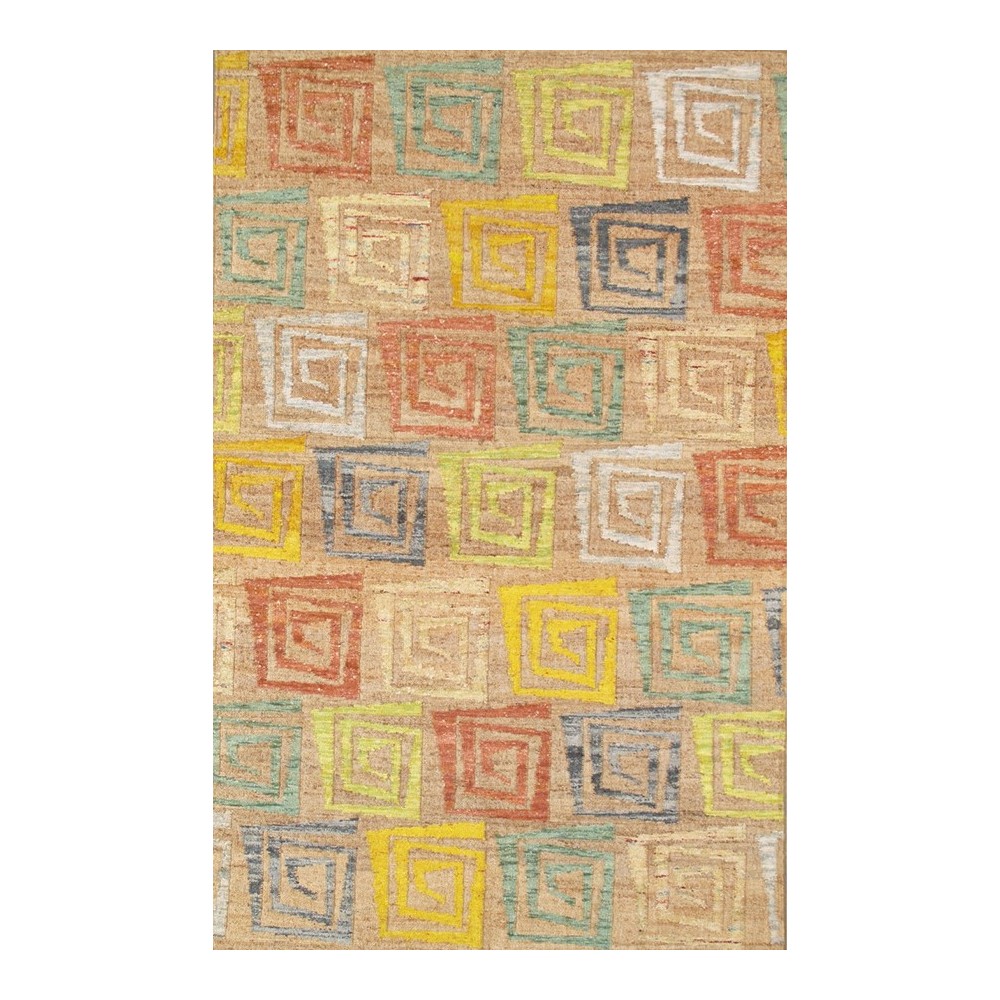 Pasargad Home Sumak Modern Collection Hand-Woven Hemp Area Rug- 5' 0" X 8' 0"