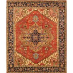 Pasargad Home Area Rug Serapi Hand-Knotted Wool Rust 13' 8" X 14' 9"