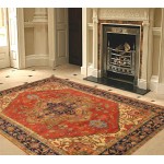 Pasargad Home Area Rug Serapi Hand-Knotted Wool Rust 13' 8" X 14' 9"