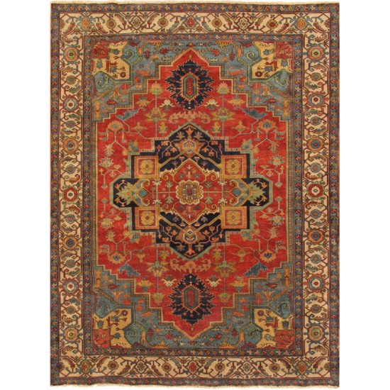 Pasargad Home Serapi Collection Hand-Knotted Wool Rust Area Rug-11'10" X 11'10"