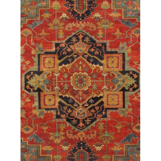 Pasargad Home Serapi Collection Hand-Knotted Wool Rust Area Rug-11'10" X 11'10"