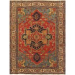 Pasargad Home Serapi Collection Hand-Knotted Wool Rust Area Rug- 9' 8" X 9'11"